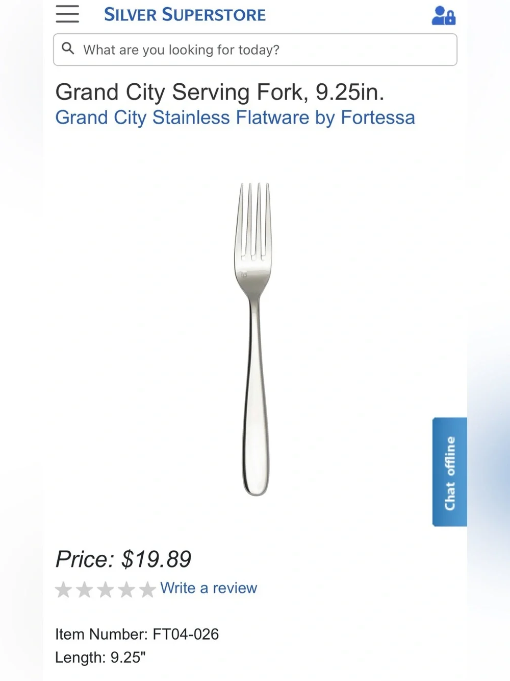 Set of 3 Fortessa Grand City Serving Forks, 9.25” Stamped Front & Back